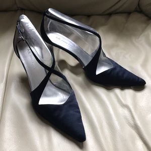 ANNE KLEIN NAVY SATIN
